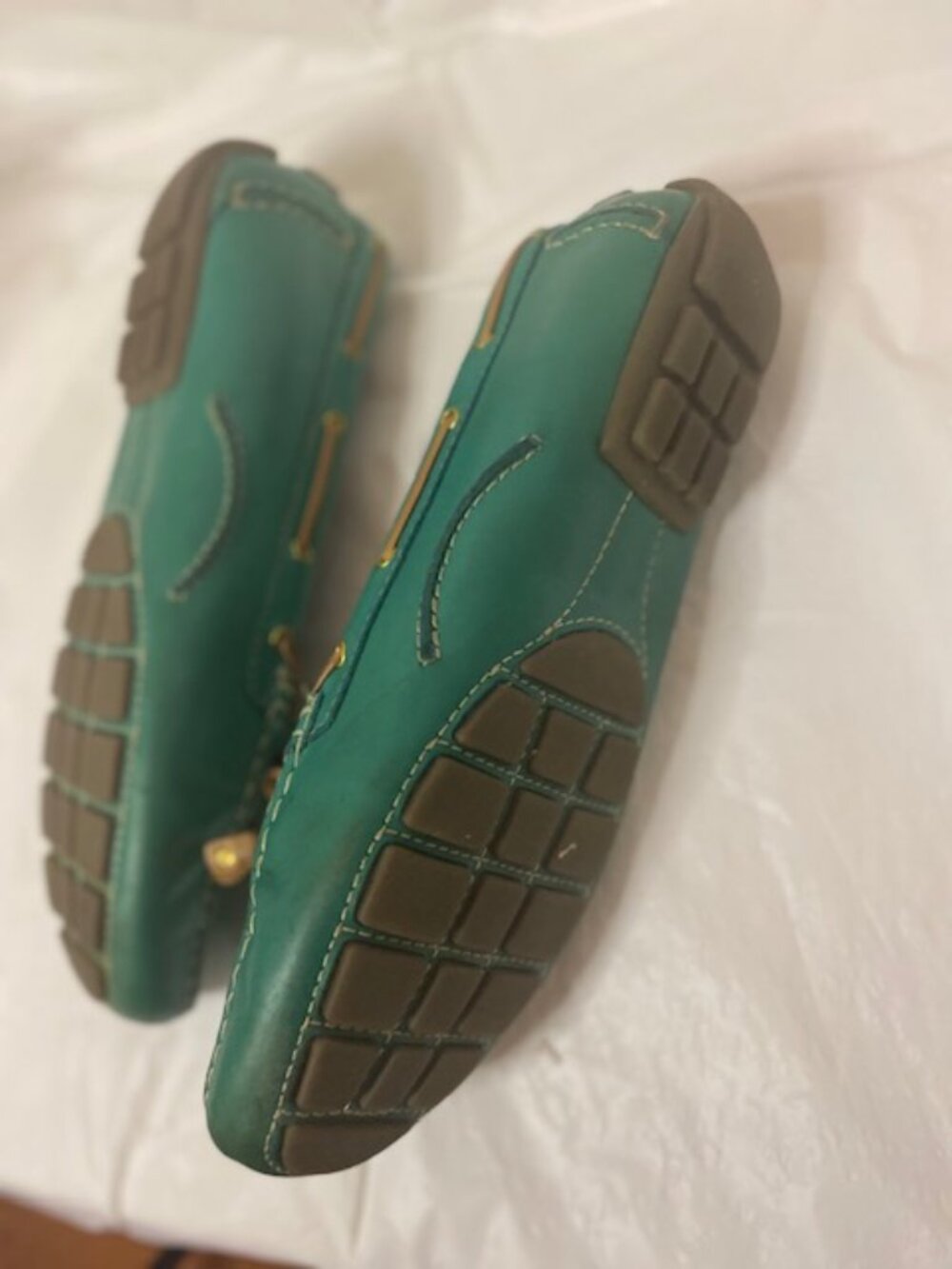 Clarks Artisan Turquoise Leather Slip On Loafers Mules, Women's Size 12M - Picture 5 of 6